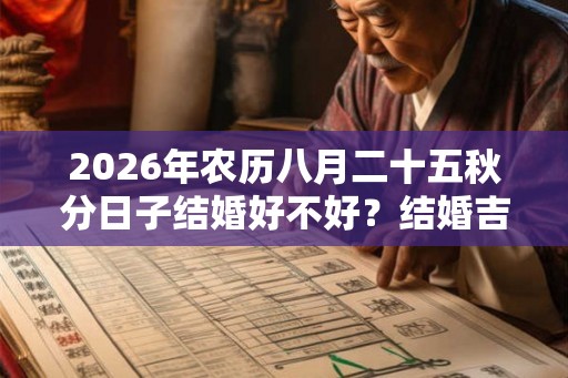 2026年农历八月二十五秋分日子结婚好不好？结婚吉日怎么看？