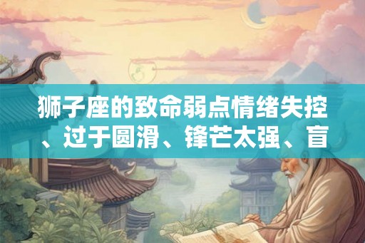 狮子座的致命弱点情绪失控、过于圆滑、锋芒太强、盲目自信