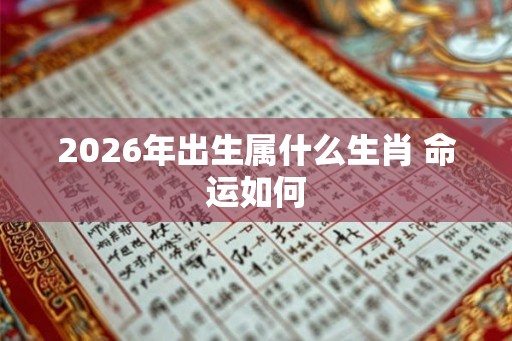 2026年出生属什么生肖 命运如何