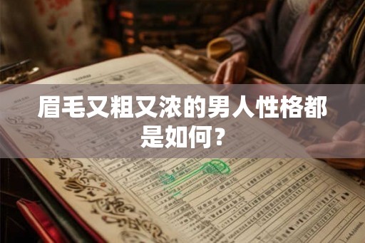 眉毛又粗又浓的男人性格都是如何？