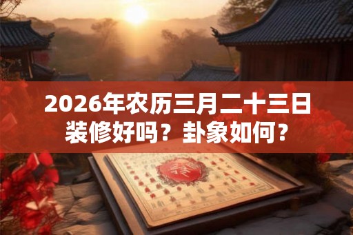 2026年农历三月二十三日装修好吗？卦象如何？