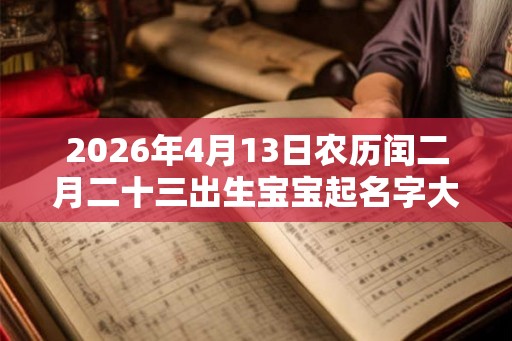 2026年4月13日农历闰二月二十三出生宝宝起名字大全