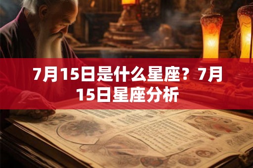7月15日是什么星座？7月15日星座分析
