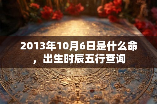 2013年10月6日是什么命，出生时辰五行查询