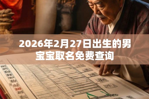2026年2月27日出生的男宝宝取名免费查询
