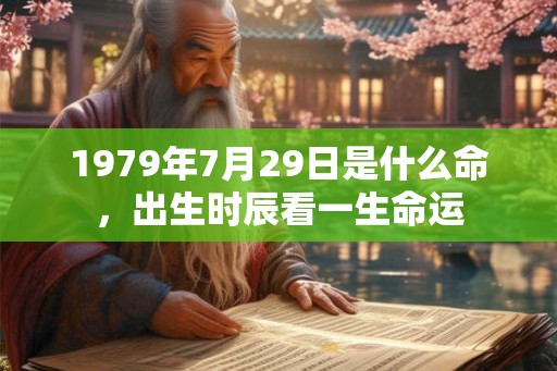 1979年7月29日是什么命，出生时辰看一生命运
