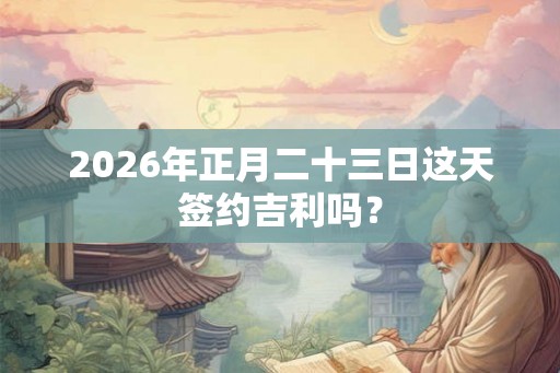 2026年正月二十三日这天签约吉利吗？