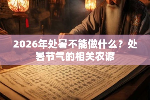 2026年处暑不能做什么？处暑节气的相关农谚