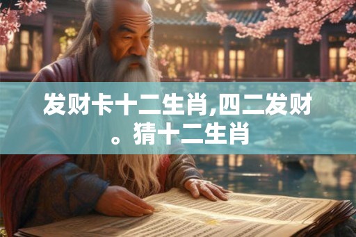 发财卡十二生肖,四二发财。猜十二生肖