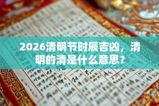 2026清明节时辰吉凶,清明的清是什么意思? 2026清明节时辰吉凶,清明的清是什么意思?
