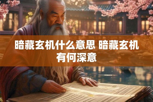 暗藏玄机什么意思 暗藏玄机有何深意
