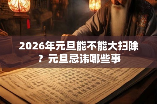 2026年元旦能不能大扫除？元旦忌讳哪些事
