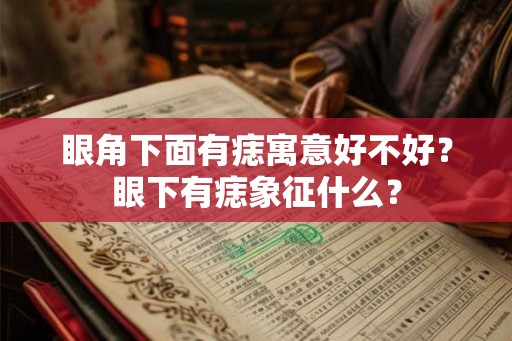 眼角下面有痣寓意好不好？眼下有痣象征什么？