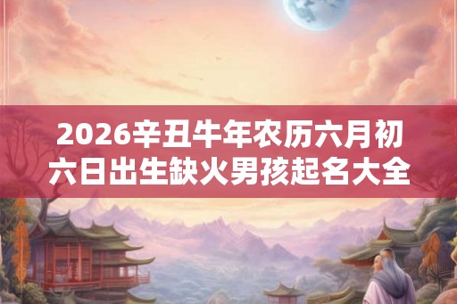 2026辛丑牛年农历六月初六日出生缺火男孩起名大全