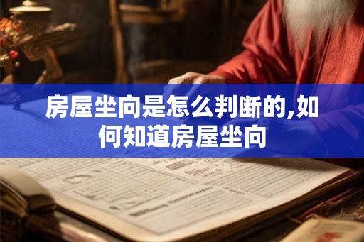 房屋坐向是怎么判断的,如何知道房屋坐向