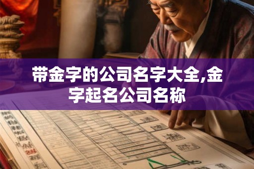 带金字的公司名字大全,金字起名公司名称