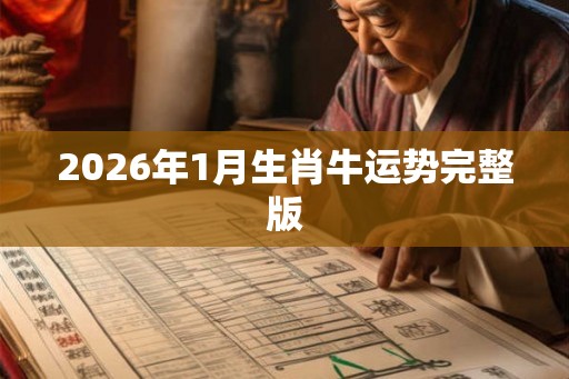 2026年1月生肖牛运势完整版
