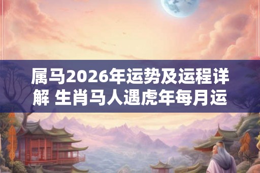 属马2026年运势及运程详解 生肖马人遇虎年每月运势