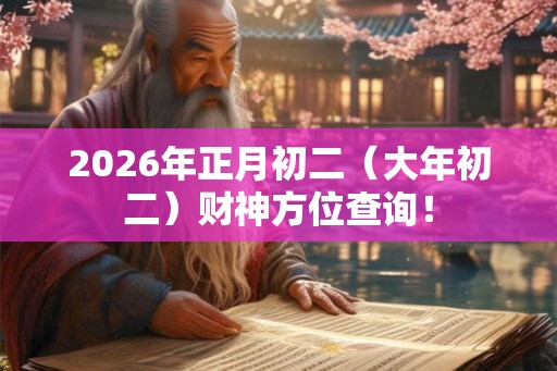2026年正月初二(大年初二)财神方位查询! 2026年正月初二(大年初二)财神方位查询!