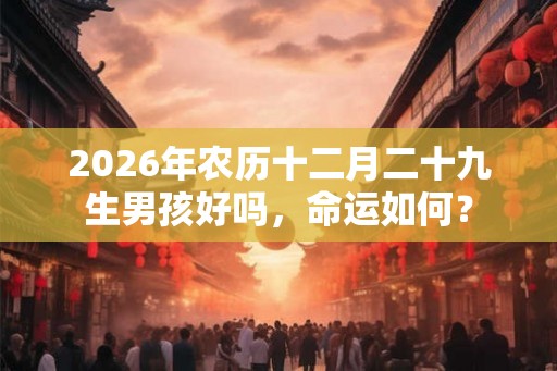 2026年农历十二月二十九生男孩好吗，命运如何？