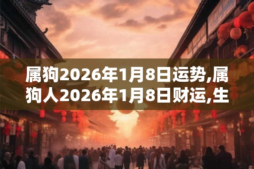 属狗2026年1月8日运势,属狗人2026年1月8日财运,生肖狗2026年1月8日运势