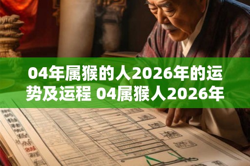 04年属猴的人2026年的运势及运程 04属猴人2026年运势如何 04年属猴的人2026年的运势及运程 04属猴人2026年运势如何