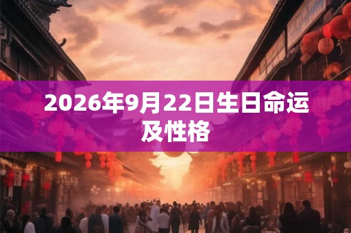 2026年9月22日生日命运及性格
