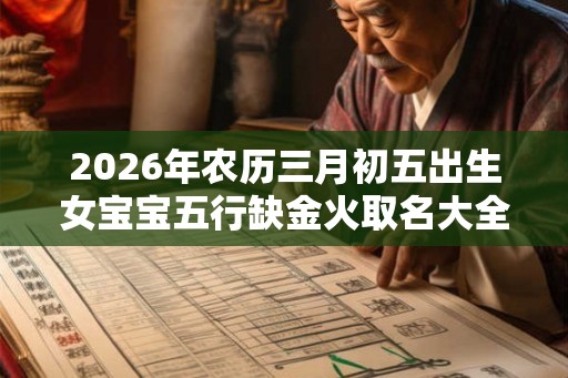 2026年农历三月初五出生女宝宝五行缺金火取名大全
