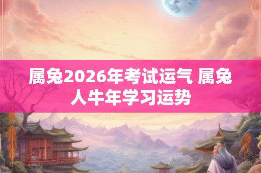 属兔2026年考试运气 属兔人牛年学习运势
