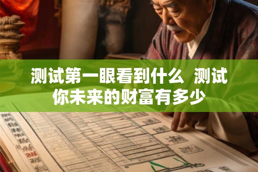 测试第一眼看到什么  测试你未来的财富有多少