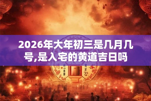 2026年大年初三是几月几号,是入宅的黄道吉日吗