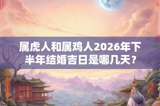属虎人和属鸡人2026年下半年结婚吉日是哪几天? 属虎人和属鸡人2026年下半年结婚吉日是哪几天?