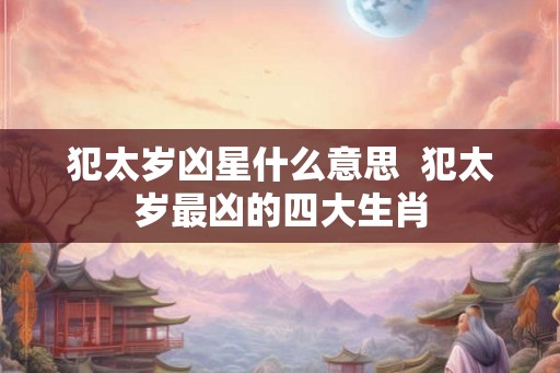 犯太岁凶星什么意思  犯太岁最凶的四大生肖