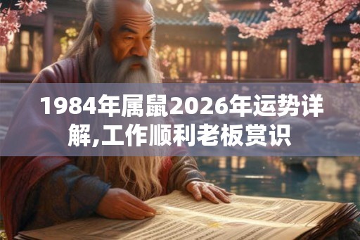 1984年属鼠2026年运势详解,工作顺利老板赏识 1984年属鼠2026年运势详解,工作顺利老板赏识
