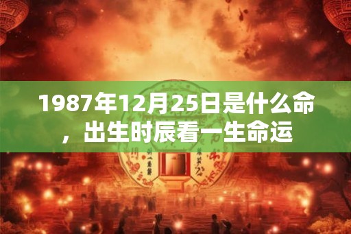 1987年12月25日是什么命，出生时辰看一生命运