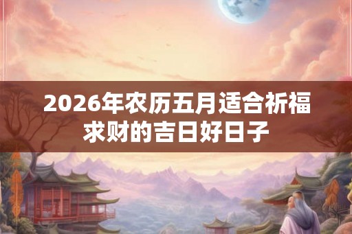 2026年农历五月适合祈福求财的吉日好日子