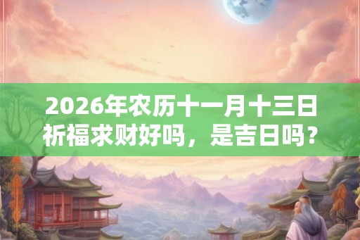 2026年农历十一月十三日祈福求财好吗，是吉日吗？