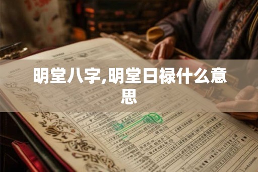 明堂八字,明堂日禄什么意思