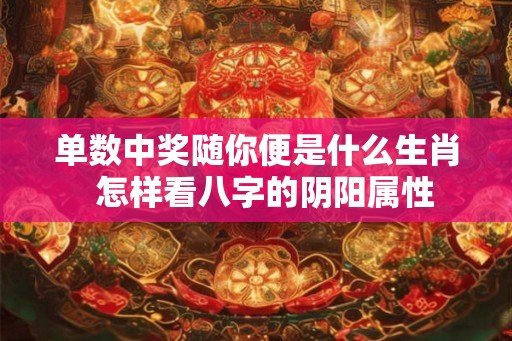 单数中奖随你便是什么生肖  怎样看八字的阴阳属性