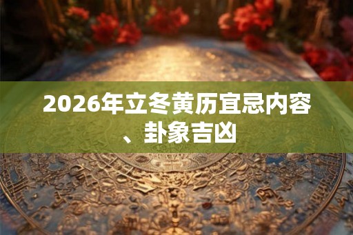2026年立冬黄历宜忌内容、卦象吉凶 2026年立冬黄历宜忌内容、卦象吉凶