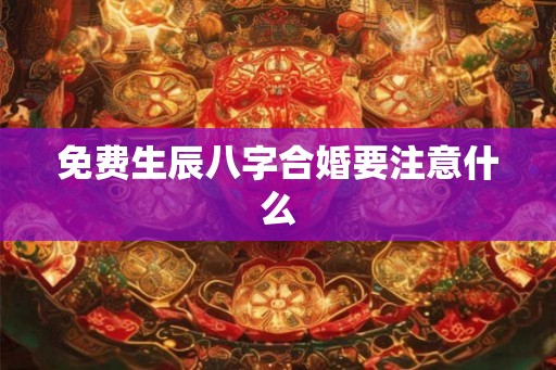免费生辰八字合婚要注意什么