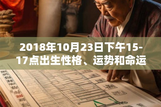 2018年10月23日下午15-17点出生性格、运势和命运