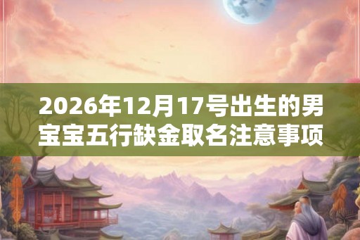 2026年12月17号出生的男宝宝五行缺金取名注意事项 2026年12月17号出生的男宝宝五行缺金取名注意事项