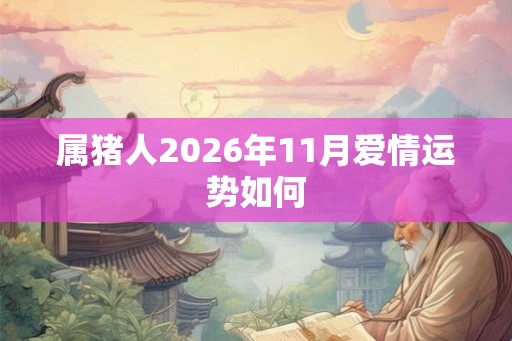 属猪人2026年11月爱情运势如何