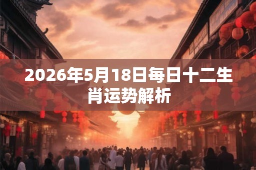 2026年5月18日每日十二生肖运势解析 2026年5月18日每日十二生肖运势解析