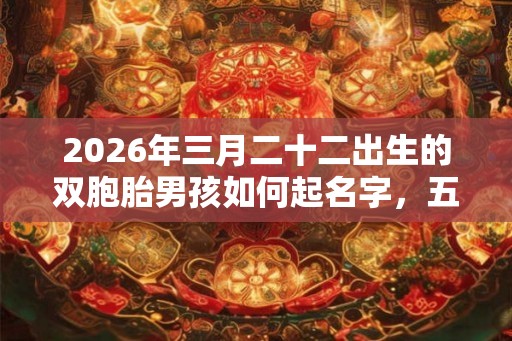 2026年三月二十二出生的双胞胎男孩如何起名字，五行属什么