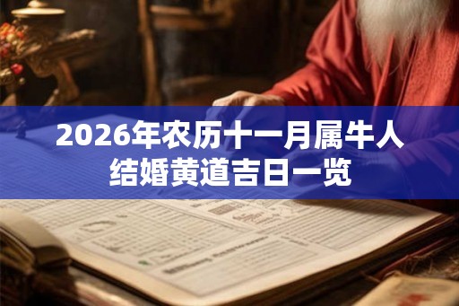 2026年农历十一月属牛人结婚黄道吉日一览