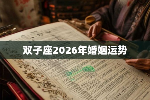 双子座2026年婚姻运势