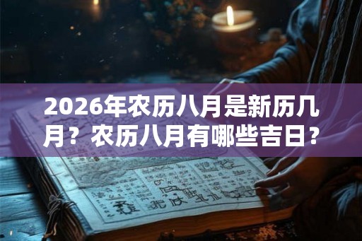 2026年农历八月是新历几月？农历八月有哪些吉日？