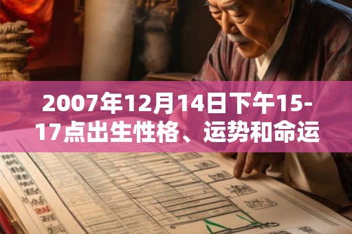 2007年12月14日下午15-17点出生性格、运势和命运